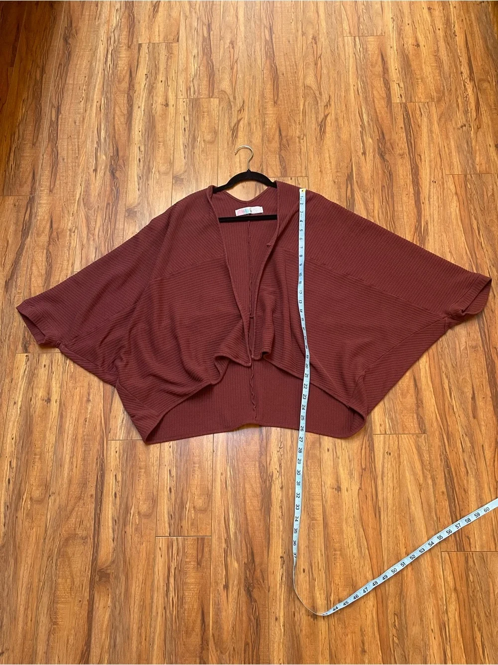 Free People FP Beach Ribbed Cocoon Cardigan Burgundy Size XS/S